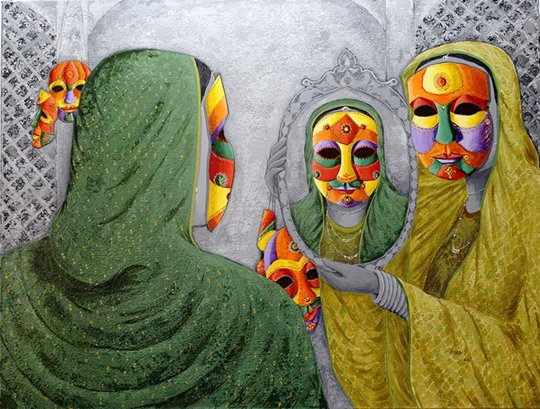 Mukhavate (Mask) I 15th Solo show of Paintings By well-known artist Yogesh Shirwadkar in Jehangir